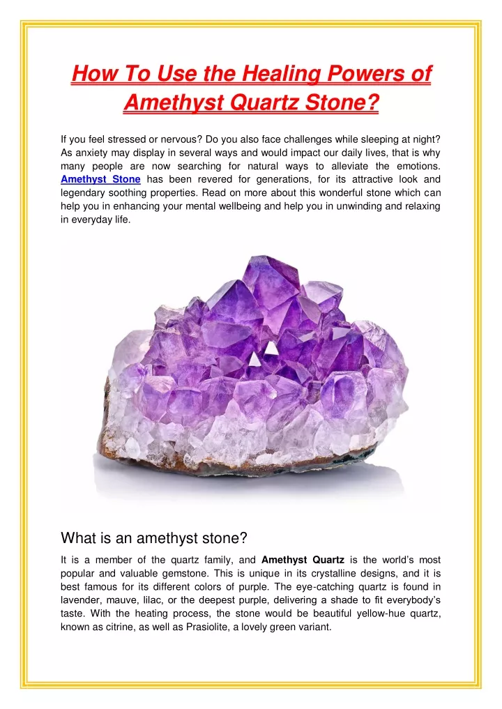 how to use the healing powers of amethyst quartz