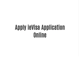 apply ievisa application online