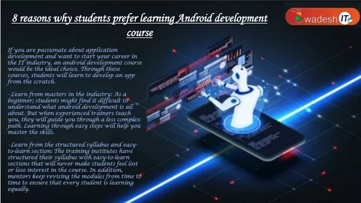8 reasons why students prefer learning android