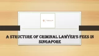 A Structure of Criminal Lawyer’s Fees in Singapore