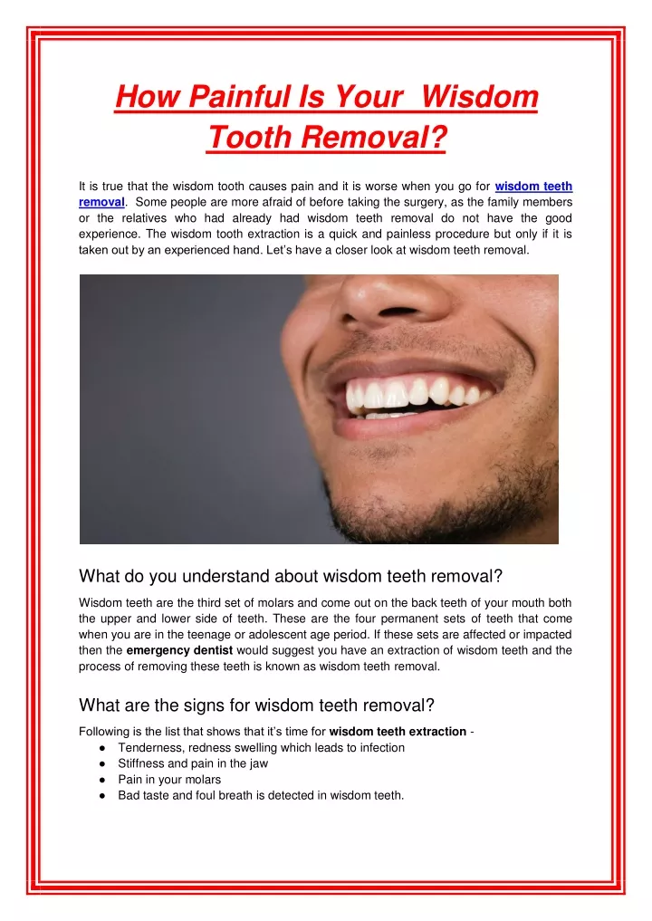 how painful is your wisdom tooth removal