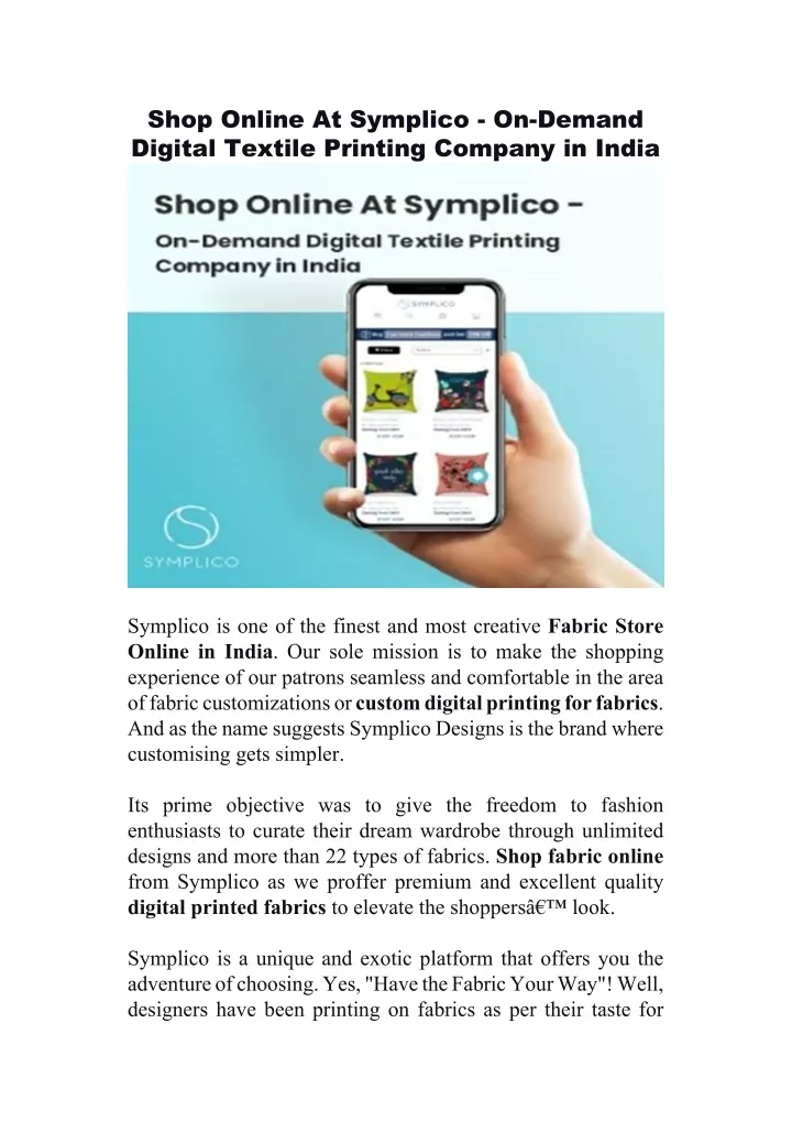 shop online at symplico on demand digital textile