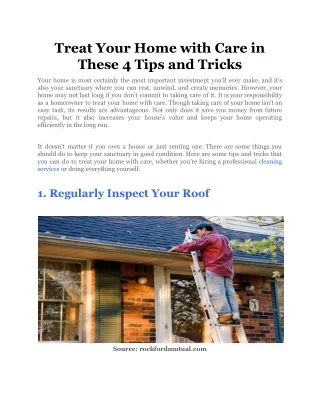 treat your home with care in these 4 tips