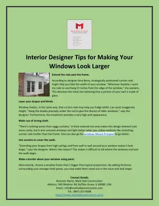 Interior Designer Tips for Making Your Windows Look Larger