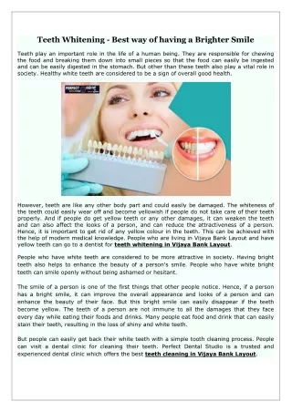 Teeth Whitening - Best way of having a Brighter Smile