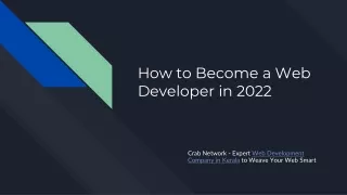How to Become a Web Developer in 2022