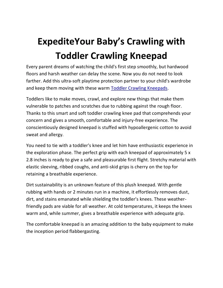 expediteyour b aby s crawling with toddler