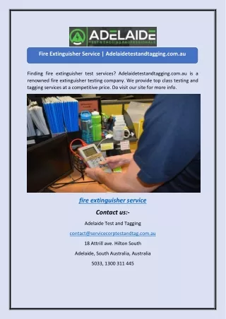 fire extinguisher service adelaidetestandtagging