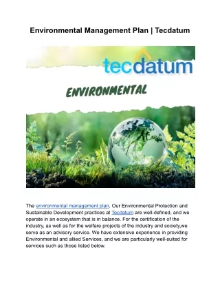 environmental management plan tecdatum