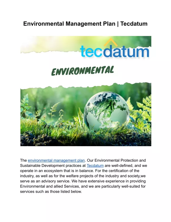 environmental management plan tecdatum