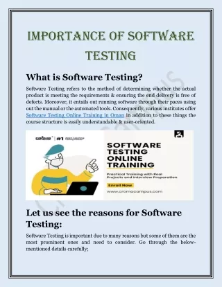 importance of software testing
