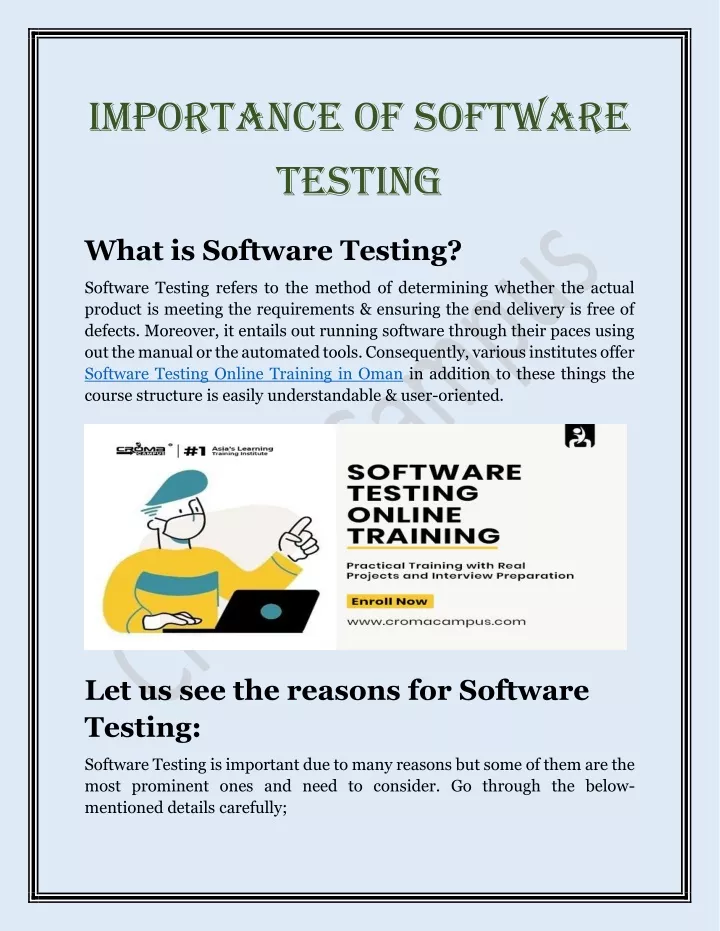 importance of software testing