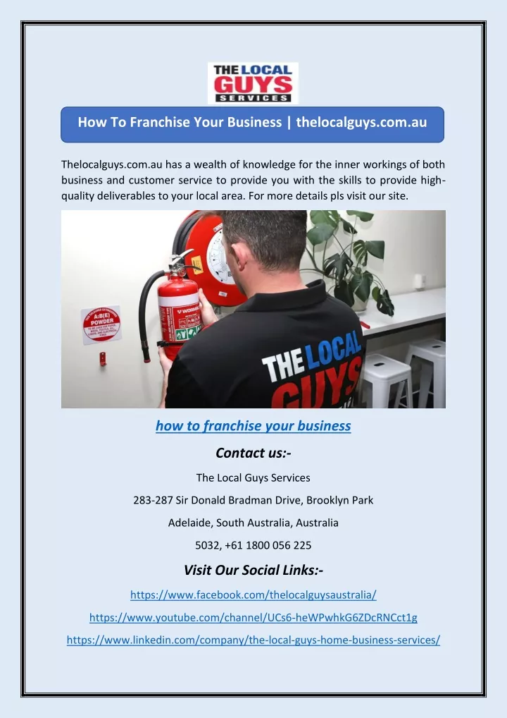 how to franchise your business thelocalguys com au