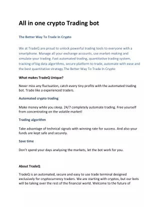 all in one crypto trading bot