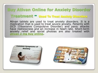 Buy Ativan Online for Anxiety Disorder Treatment