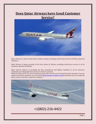 Qatar Airways Customer Service