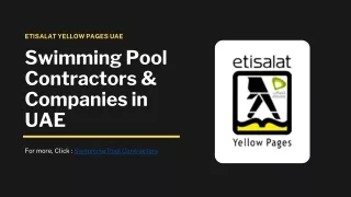 Swimming Pool Contractors & Companies in UAE