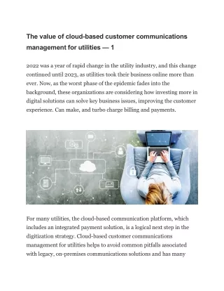 the value of cloud based customer communications