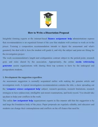 how to write a dissertation proposal