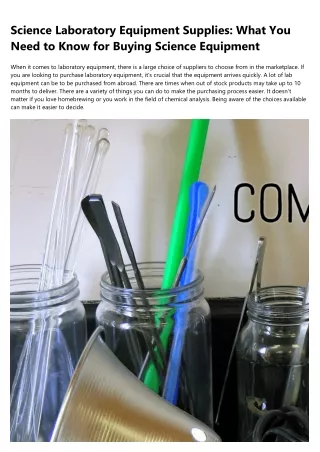 science laboratory equipment supplies what