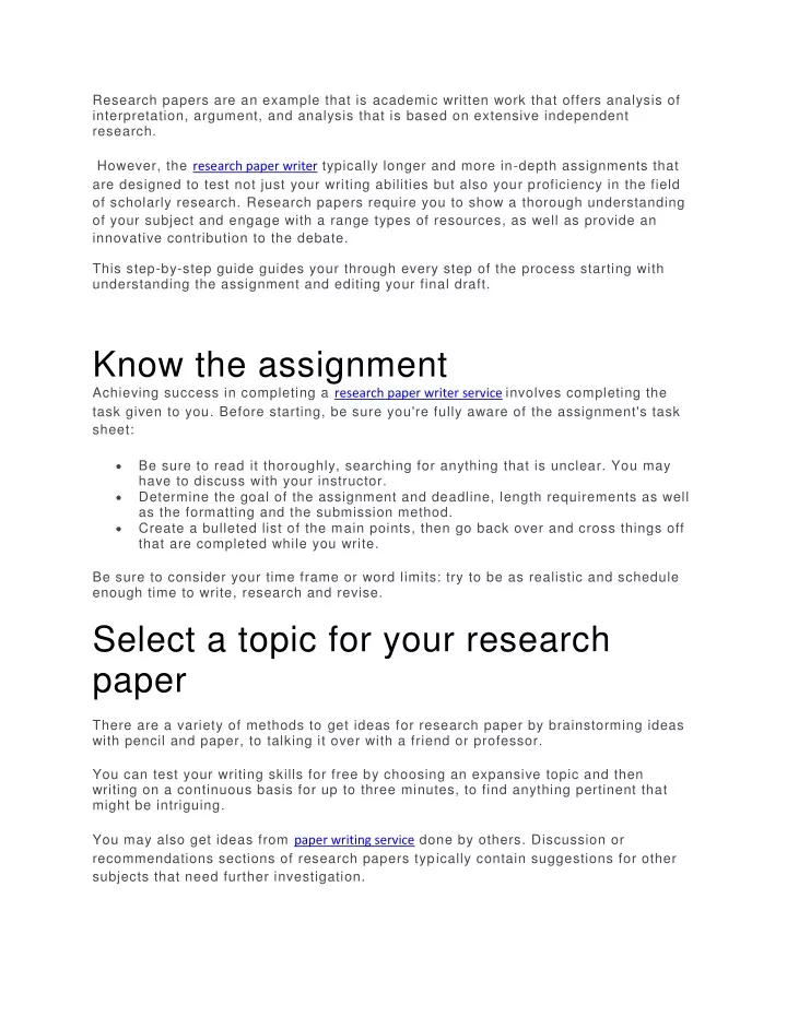 research papers are an example that is academic