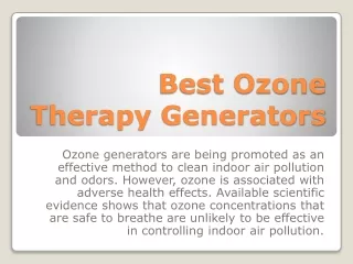 Best Ozone Therapy Generators