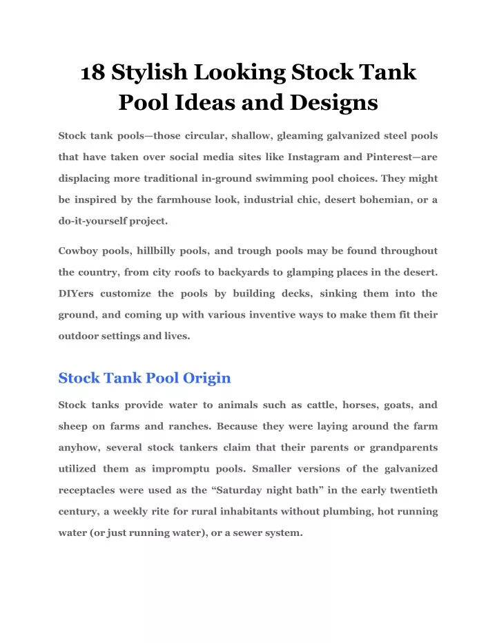 18 stylish looking stock tank pool ideas