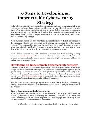 6 steps to developing an impenetrable