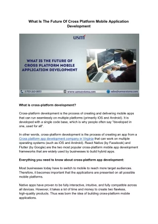 what is the future of cross platform mobile