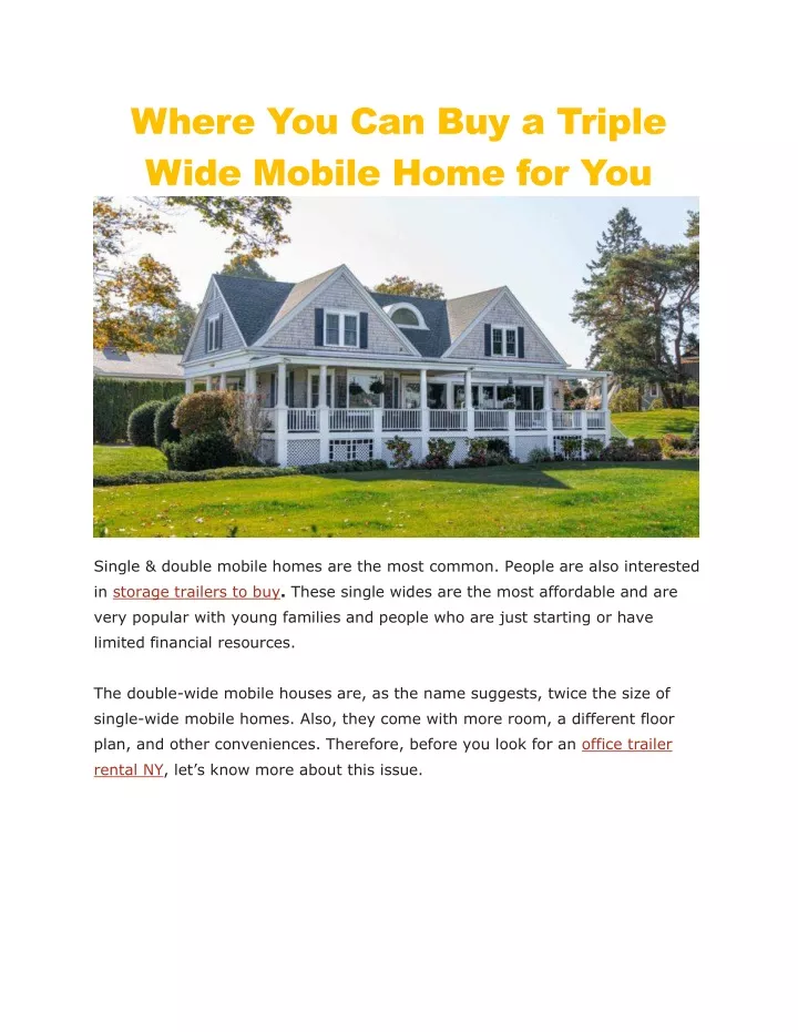 where you can buy a triple wide mobile home