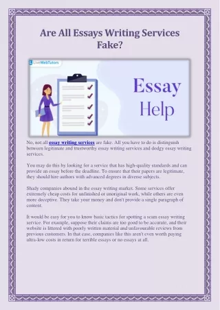 Are All Essays Writing Services Fake
