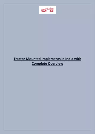tractor mounted implements in india with complete