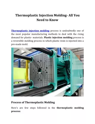 thermoplastic injection molding all you need