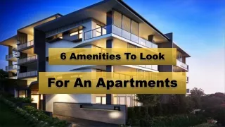 6 Amenities To Look For An Apartments