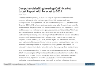 computer aided engineering cae market latest
