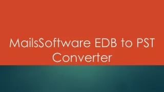 MailsSoftware EDB to PST Converter