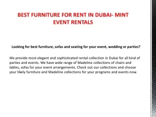 BEST FURNITURE FOR RENT IN DUBAI- MINT EVENT