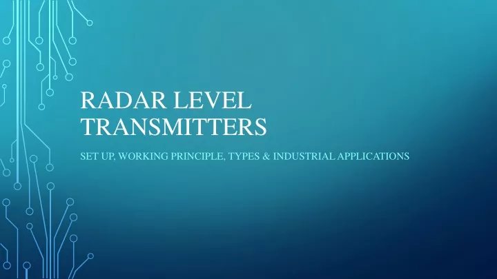 radar level transmitters