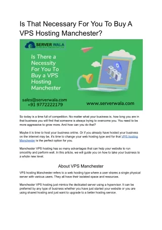 is that necessary for you to buy a vps hosting