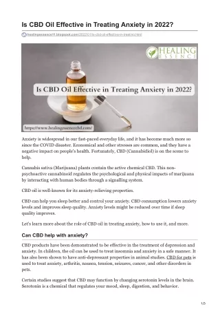 Is CBD Oil Effective in Treating Anxiety in 2022