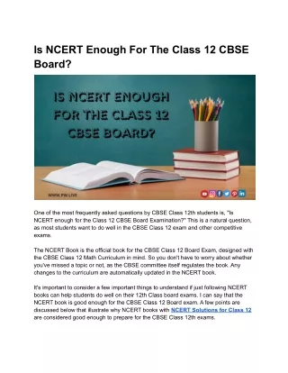 is ncert enough for the class 12 cbse board