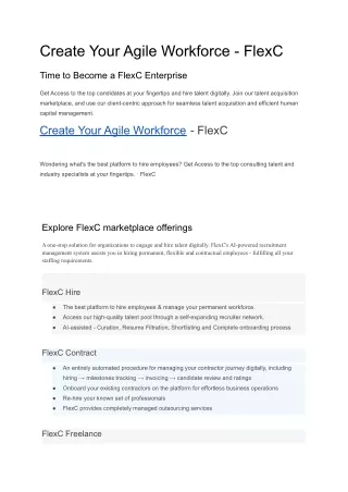 create your agile workforce flexc