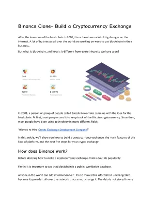 Binance Clone-Build a Cryptocurrency Exchange