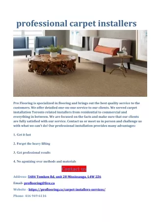 professional carpet installers