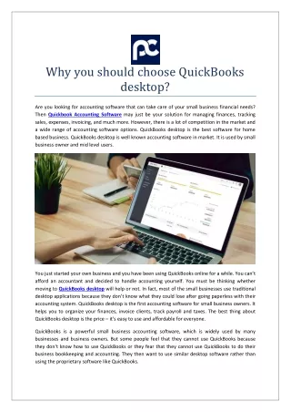 Why you should choose QuickBooks desktop