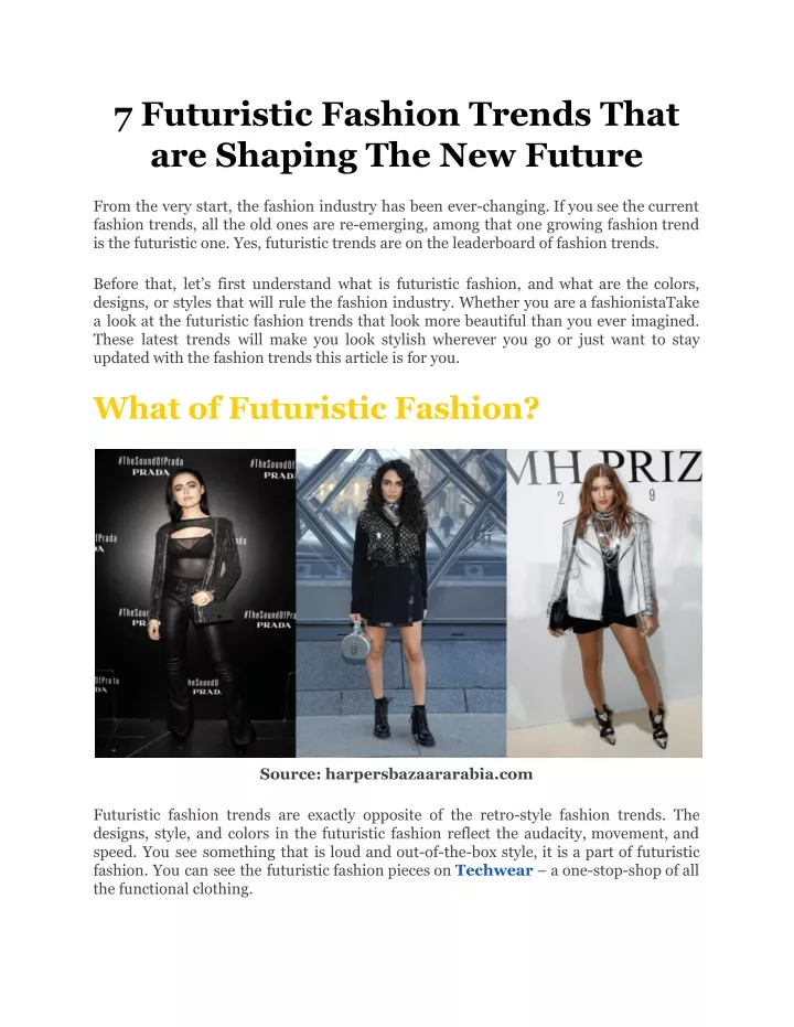 PPT - 7 Futuristic Fashion Trends That are Shaping The New Future ...