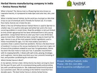 Herbal Henna manufacturing company in India – Amina Henna Herbal