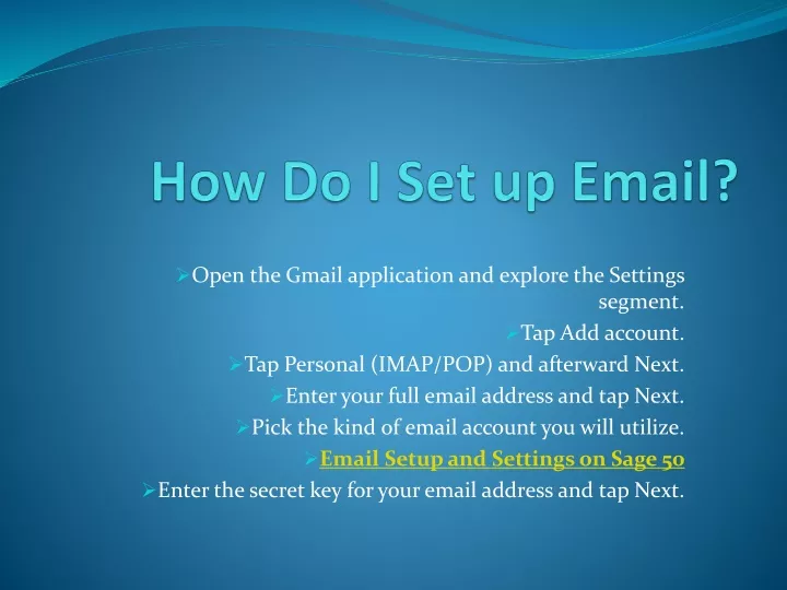 how do i set up email