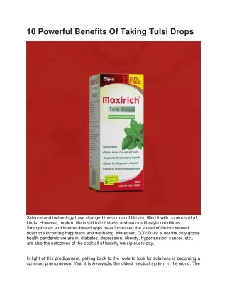 10 powerful benefits of taking tulsi drops