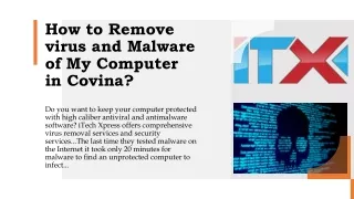 how to remove virus and malware of my computer in covina